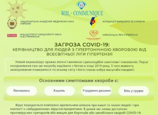 ЗАГРОЗА COVID-19: КЕРІВНИЦТВО ДЛЯ ЛЮДЕЙ З ГІПЕРТОНІЧНОЮ ХВОРОБОЮ ВІД ВСЕСВІТНЬОЇ ЛІГИ ГІПЕРТОНІЇ