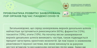 ПРОФІЛАКТИКА РОЗВИТКУ ЗАХВОРЮВАНЬ ЛОР-ОРГАНІВ ПІД ЧАС ПАНДЕМІЇ COVID-19