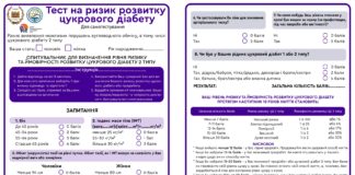 Тест на ризик розвитку цукрового діабету
