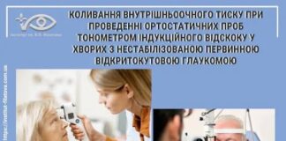 Коливання внутрішньоочного тиску при проведенні ортостатичних проб тонометром індукційного відскоку у хворих з нестабілізованою первинною відкритокутовою глаукомою