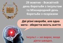 29 жовтня – Всесвітній день боротьби з інсультом та Міжнародний день боротьби з псоріазом