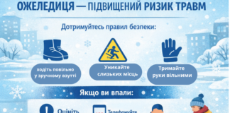 Ожеледиця — підвищений ризик травм.